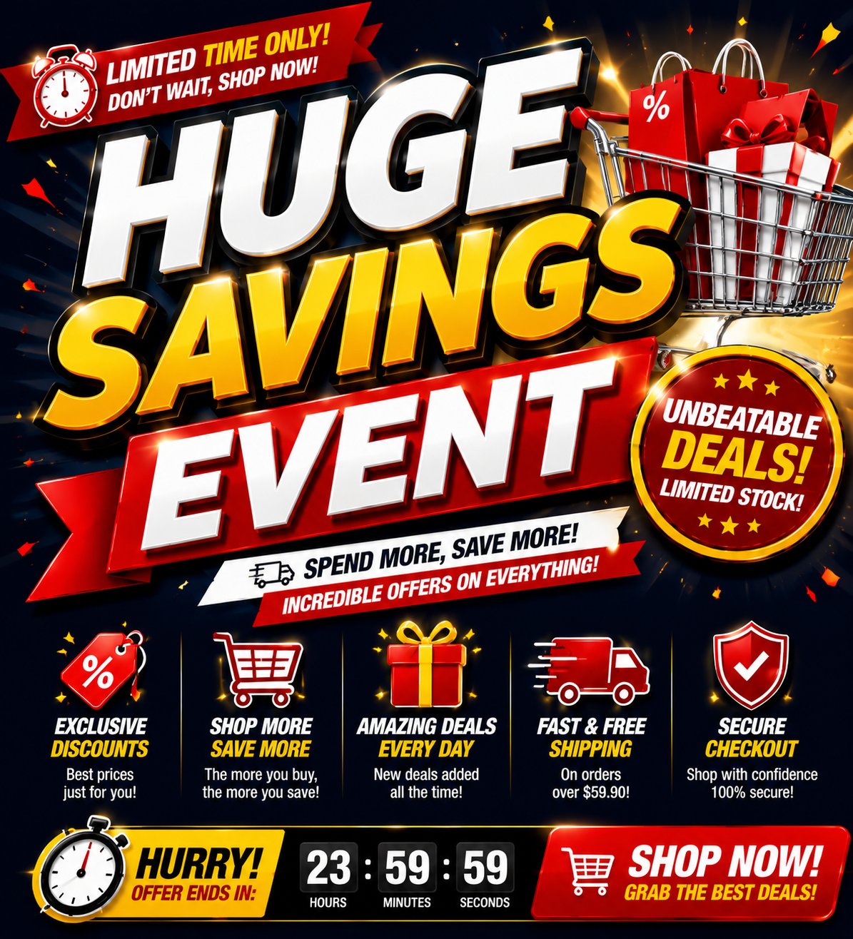 🛒 Huge Savings Event