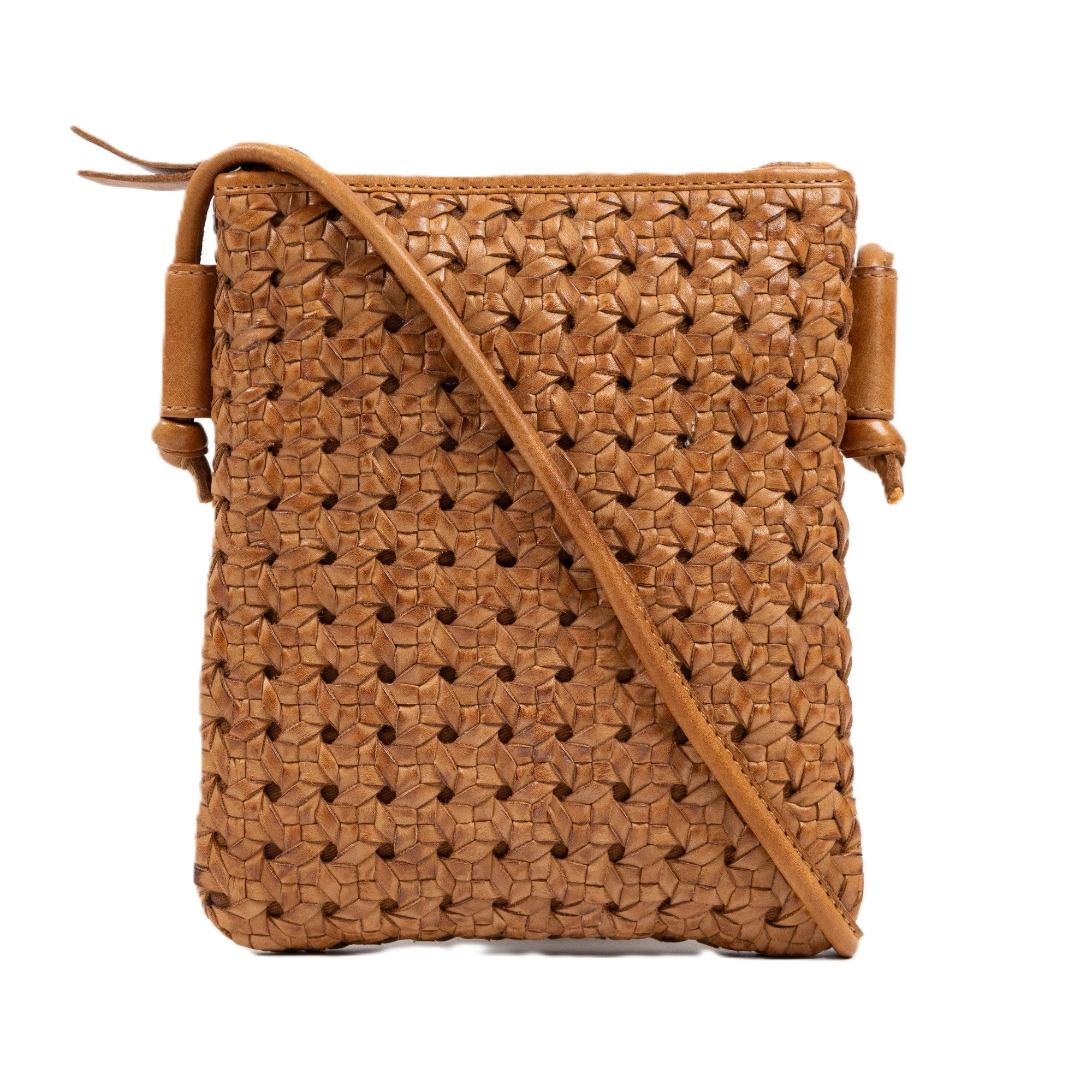 Hand‑Woven Textured Leather Travel Crossbody Bag