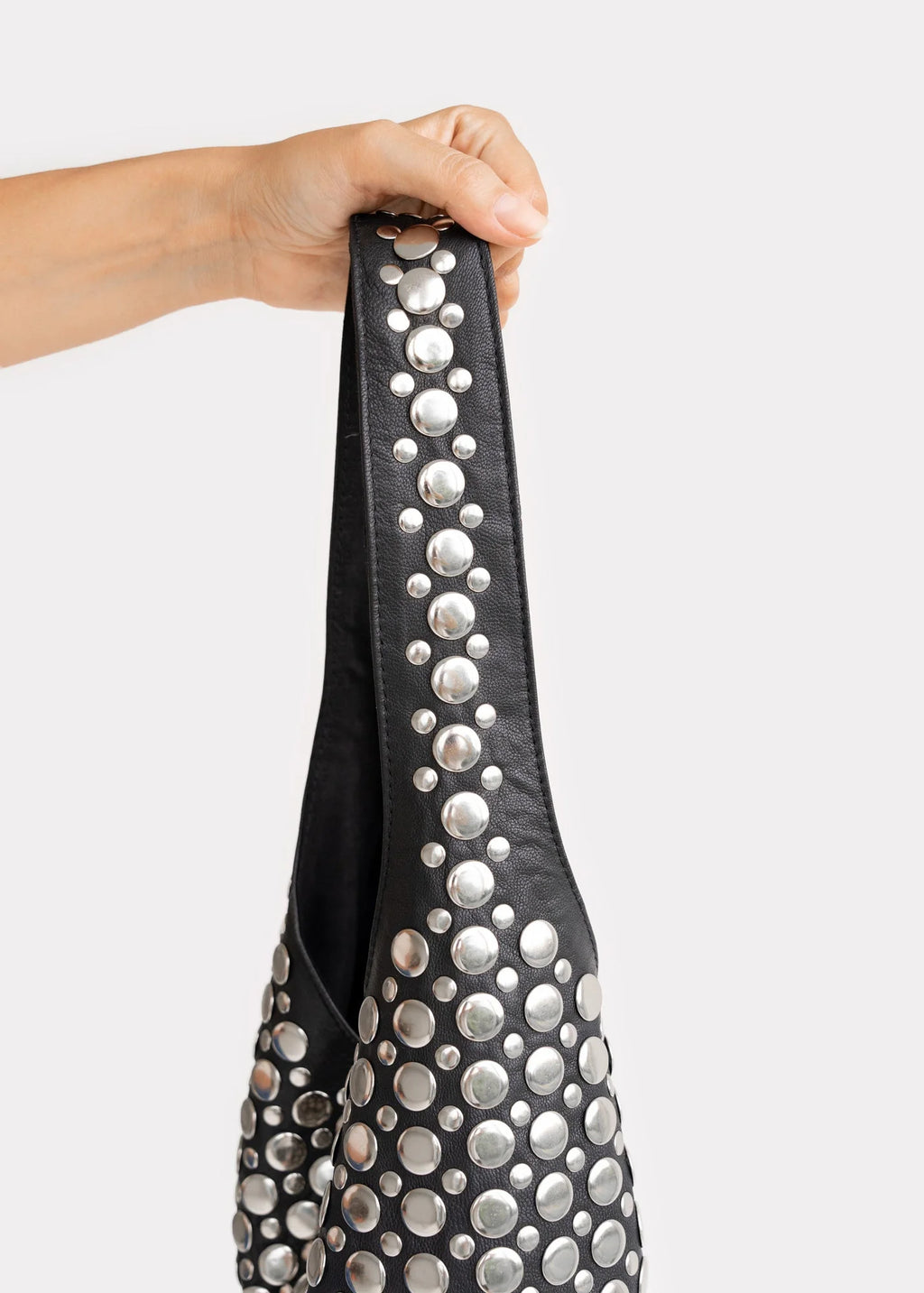 Vintage Studded Cowhide Shoulder Bag