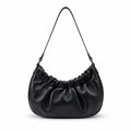 Ruched Full‑Grain Leather Small Shoulder Bag