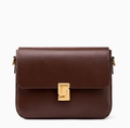 Structured Geometric Clasp Flap Crossbody Purse