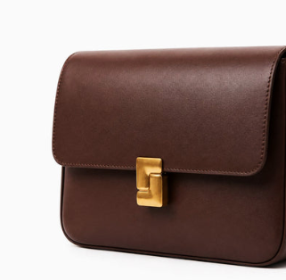 Structured Geometric Clasp Flap Crossbody Purse