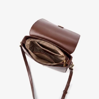 Structured Geometric Clasp Flap Crossbody Purse